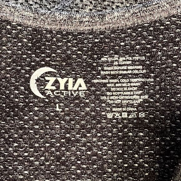 ZYIA Active Copper Charged Grey Seamless Knit Racerback Tank Top Large - Picture 5 of 5